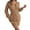Khaki, variant on Women Long V Neck Button Front Stretch Knit Striped Sweater Dress for Everyday Comfort and Style Grey S