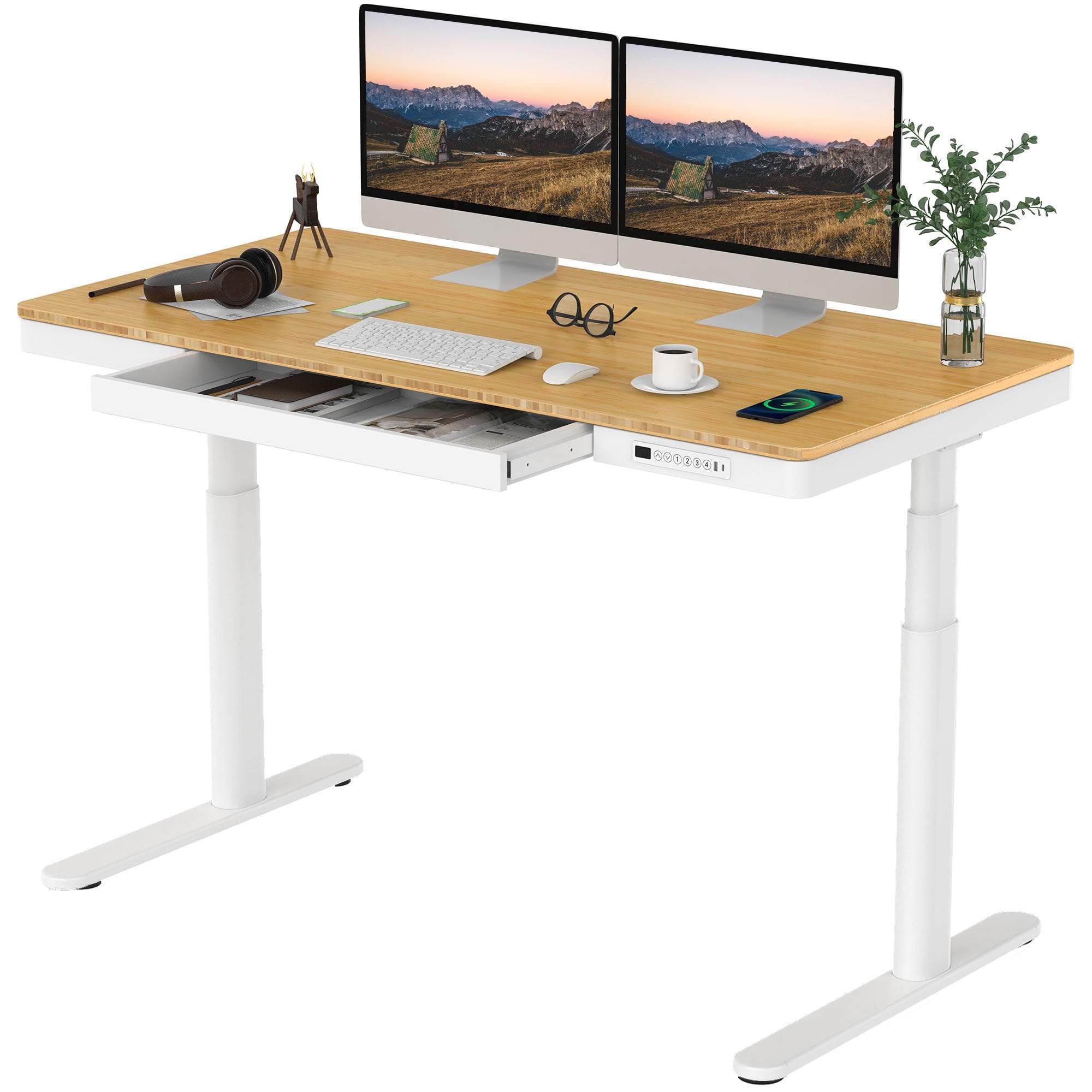 White Frame + Bamboo Top