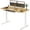 White Frame + Bamboo Top, variant on FLEXISPOT Q8 55"x28" Wireless Charging Dual Motors Standing Desk with Drawers, Dark Bamboo Top Height Adjustable Desk with Cable Management Tray