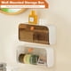 thumbnail image 2 of Caja de almacenamiento de pared, organizador de baño sin perforaciones con divisor, soporte para artículos pequeños para dormitorio, baño, lavabo (juego de 2), 2 of 4