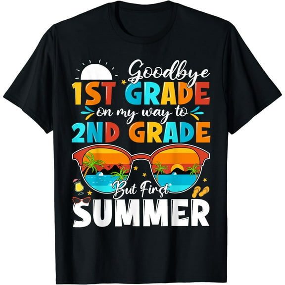 Goodbye 1st Grade Graduation To 2nd Grade Hello Summer Kids T-Shirt