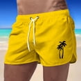 thumbnail image 2 of Men's Geometric Print Drawstring Waist Bermuda Shorts Casual Knee Length Lightweight Shorts Breathable Fabric Ideal for Outdoor Adventures (Yellow_01 , M), 2 of 4