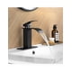thumbnail image 4 of Banna Lavabo Grifo Baño Llave Monomando Fregadero Inoxidable,grifo De Baño Negro Con Boquilla De Cascada, Grifo De Baño Con Un Solo Mango, Montaje En Cubierta, Lavabo, Manguera Sin Plomo, 4 of 5