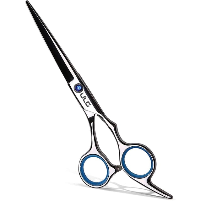 Tijeras de corte de pelo ULG Tijeras profesionales para el cabello de 6,5 pulgadas con borde de afeitar para mano derecha, tijeras de peluquero, tijeras de corte de pelo de salón hechas de acero inoxi