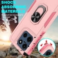 thumbnail image 3 of Rosebono Compatible With Motorola Moto G Stylus 2025 / Moto G Stylus 2026 Case, Hybrid Case With Adjustable Integrated Ring Kickstand (Pink), 3 of 5