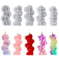 thumbnail image 3 of 5PCS 3D Silicone Candle Mold DIY Aromatherapy Plaster Soap Mold Home Decor Handmade Candle Making, 3 of 5