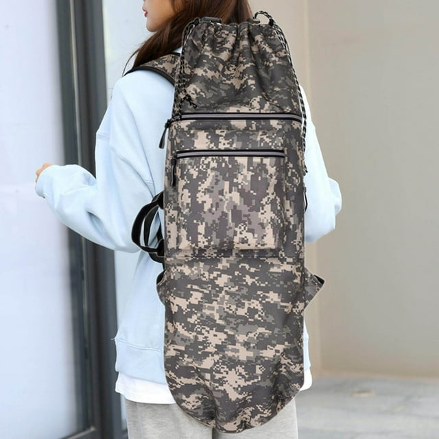 pitrice Skateboard Backpack Bag Adjustable Straps Skate Long Board Protective Pouch Longboard Carry Carry Pouch Skate Long Case Gray