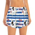 thumbnail image 4 of Lsque Bulldog Friend Printed Women's Running Shorts with Liner Pockets,Elastic Quick Dry Workout Athletic Gym Yoga Shorts,Womens High Waist Shorts-Medium, 4 of 9