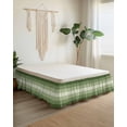 thumbnail image 2 of Sage Green Bed Skirt King Size 18" Drop Ombre Stripe Ruffled Wrap Around Bed Skirts Adjustable Elastic Bedskirt Dust Ruffle for King Size Bed, 2 of 7