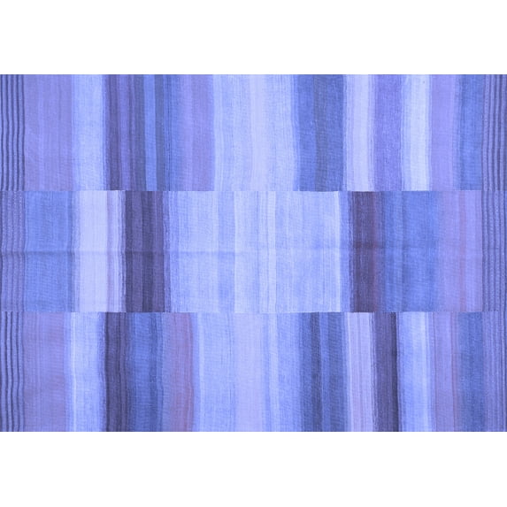 Ahgly Company Indoor Rectangle Abstract Blue Contemporary Area Rugs, 7' x 10'
