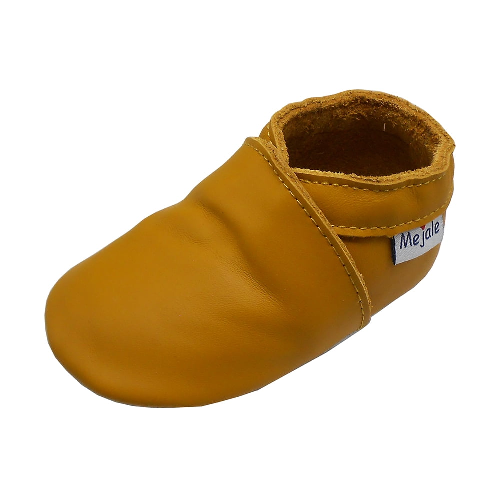 Mejale Baby Infant Toddler Crib Shoes Boys Girls Anti-Slip Soft Sole Leather Shoes Soft Soled Moccasins Pre-Walker Slippers 