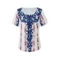 thumbnail image 5 of Liacowi Women Independence Day Short Sleeve Tops American Flag Print Loose Casual Style Summer T-shirt, 5 of 9