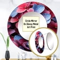thumbnail image 3 of Designart "Vibrant Harmony with Neon Pink Hydrangea I" Hydrangea Pink Large Round Mirror - Round Bedroom Mirror Wall Decor - Traditional Round Printed Mirror - 23" x 23", 3 of 6