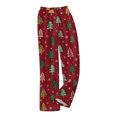 thumbnail image 4 of Women's Casual Fashion Christmas Pajama Pants, Long Sleepwear Trousers for Sports and Home Use, Comfortable and Soft Material for Nightwear and Lounging,Vermilion,3XL, 4 of 6