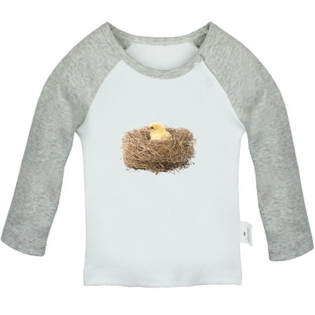 

Nature Nest Pattern T shirt For Baby Newborn Babies T-shirts Infant Tops 0-24M Kids Graphic Tees Clothing (Long Gray Raglan T-shirt 6-12 Months)