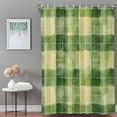 thumbnail image 3 of Bathroom Shower Curtain Green Yellow Gingham Plaid on Linen Waterproof Shower Curtains with Hooks, Spring St.Papa's Day Bath Curtains Bathtub Curtain Home Decor 36x72in, 3 of 9