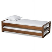 Bowery Hill Walnut Finished Wood Expandable Twin to King Size Bed Frame
