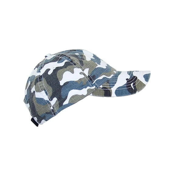 MG Unisex Unstructured Ripstop Camouflage Adjustable Ballcap - Blue Camo