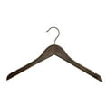 thumbnail image 2 of NAHANCO #20717 17" Low Gloss Espresso Wooden Shirt Hangers (Pack of 100), 2 of 2