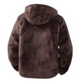 thumbnail image 4 of WTOBBY Men's Stand Collar Lambskin Jacket, Hooded Casual Cardigan Coat, Soft Fleece Lined Outdoor Wear for Cool Weather and Daily Comfort,Coffee S, 4 of 4
