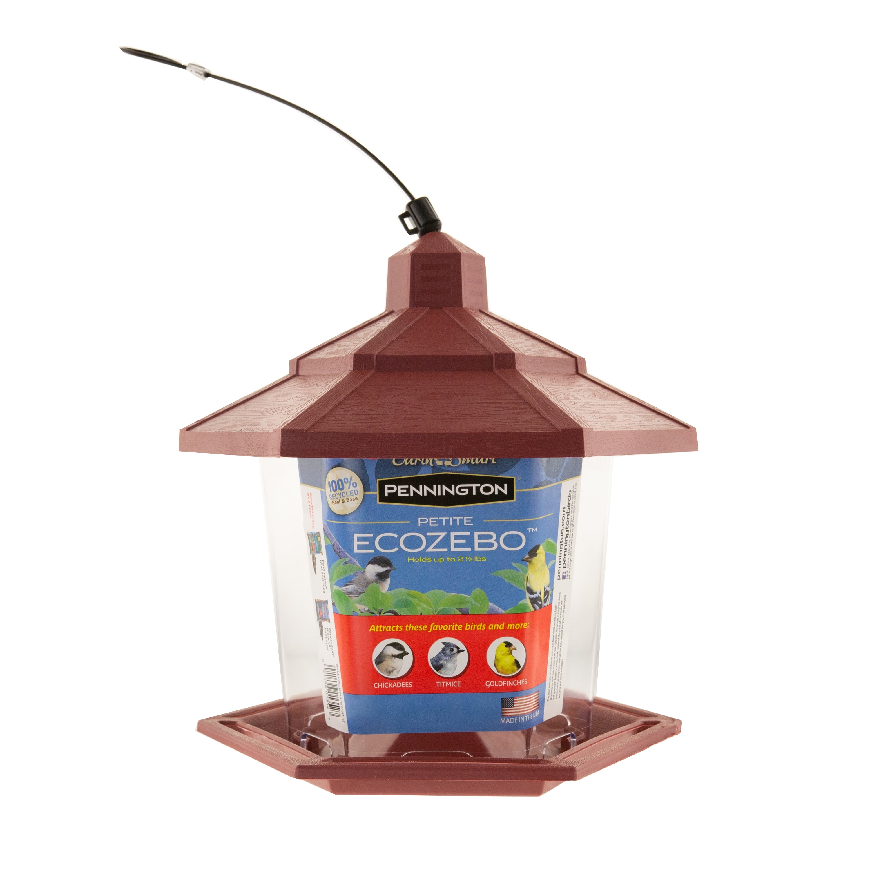 Pennington Wild Bird Feeder Earth Smart Petite Ecozebo, 2.5 lb. Seed Capacity