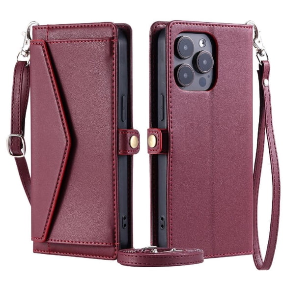 Wallet Crossbody Case for iphone 13 Pro Max Wallet Case for Women Rfid Blocking Zipper Bills Slot Card Holder