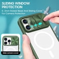 thumbnail image 4 of for iPhone 15 Pro Max Clear Case with Slide Camera Lens Cover, Compatible with MagSafe, Non-Slip Slim Magnetic Shockproof PC Back Soft TPU Frame Case iPhone 15 Pro Max 6.7'' 2023, Green, 4 of 14