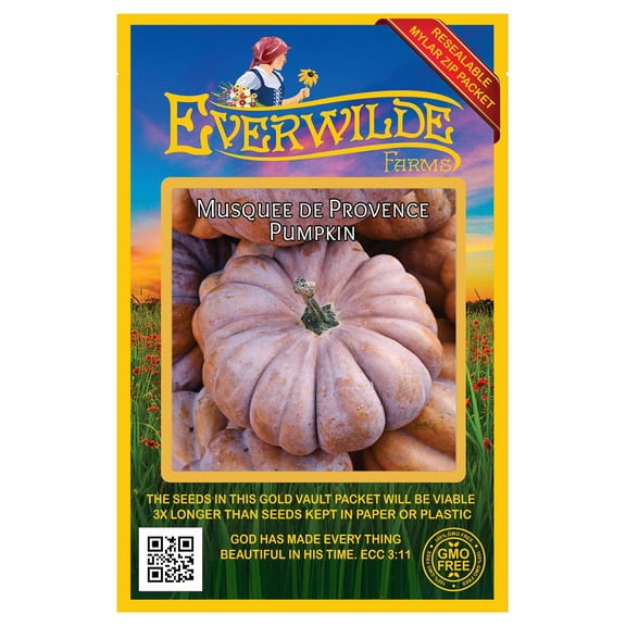 Everwilde Farms - 20 Musquee de Provence Pumpkin Seeds - Gold Vault Seed Packet