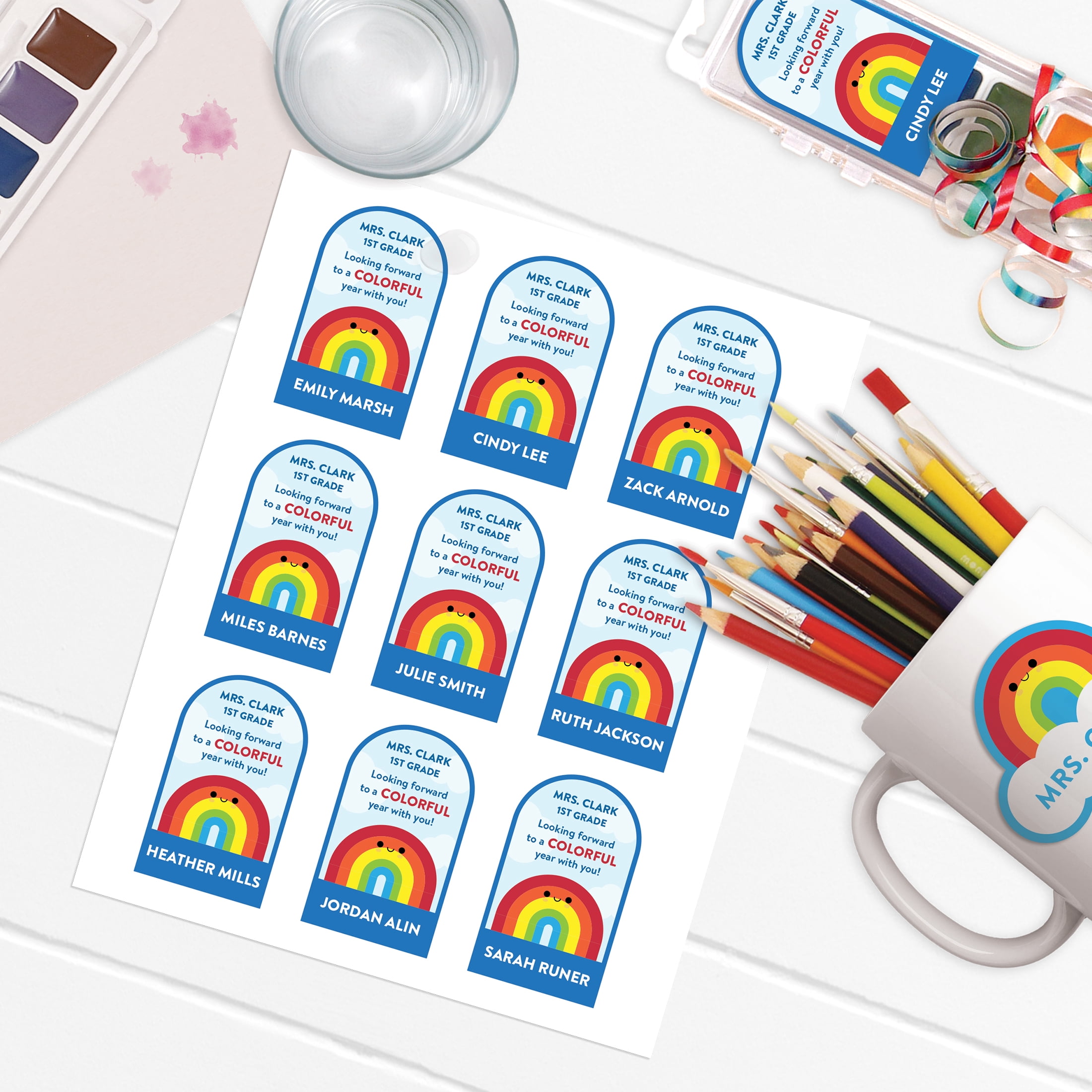 Pen+Gear Waterproof and Repositionable Sticker Paper, 8.5" x 11", 10 Sheets, White