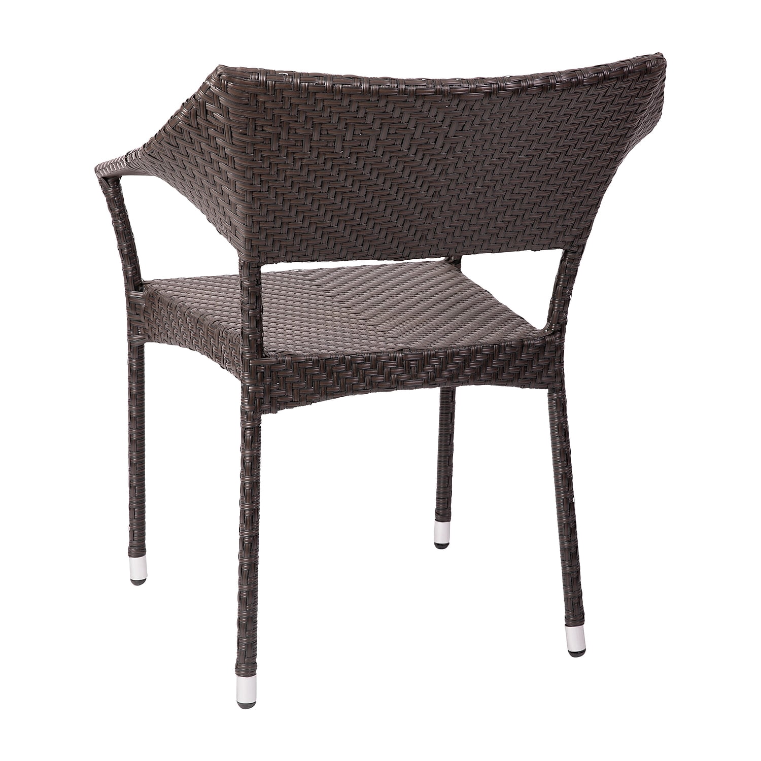 Flash Furniture Jace 34"H Espresso PE Rattan Wicker Commercial Grade Stacking Patio Chair 2/Pack