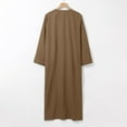 thumbnail image 5 of Bcfgryg Male Solid Color Long Sleeve Robe Arabic Clothes Middle Skirt Robe Big and Tall Shirts Brown L, 5 of 5