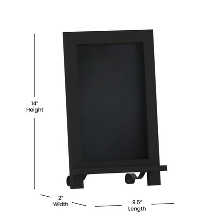 Alamont Home - Canterbury 9.5"W x 1.88"D x 14"H Magnetic Tabletop Chalkboard - Black
