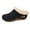 Black, variant on Slippers for Women Suede Closed Toe Wedge Heel Clogs Antislip Casual Furry Lined Home Indoor Slip on Slides Shoes Khaki Size 7