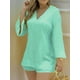 thumbnail image 4 of Conjunto de mujer Blusa de manga larga casual amarilla y pantalón corto Conjunto de dos piezas, 4 of 4