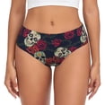 thumbnail image 1 of Balery Roses Skulls Ropa Interior de Algodón para Mujer con Dibujo – Braguitas Cómodas y Elásticas, Estilo Clásico-XX-Large, 1 of 6
