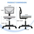 thumbnail image 6 of Atilioo Kids Desk Chair, Ergonomic Low-Back Mesh Computer Table Chair with Lumbar Support, Armless Swivel Rolling Chair for Home Bedroom Study, Ideal for Students and Teens, Gray, 6 of 8