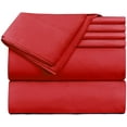 thumbnail image 7 of Extra Deep Pocket 6 Piece Bed Sheet Set – Super Deep Fitted Sheet Fits Mattress from 18-24 inces Depth – Double Brushed Microfiber Sheets with 4 Pillow Cases, King, Cherry Red, 7 of 7