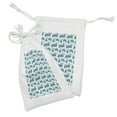 thumbnail image 2 of Christmas Fabric Pouch Set of 2, Monochrome Winter Season Pine Trees Bears Snowflakes Noel Yule Theme, Drawstring Bag for Toiletries Masks and Favors, 9" x 6", Petrol Blue and White, by Ambesonne, 2 of 2
