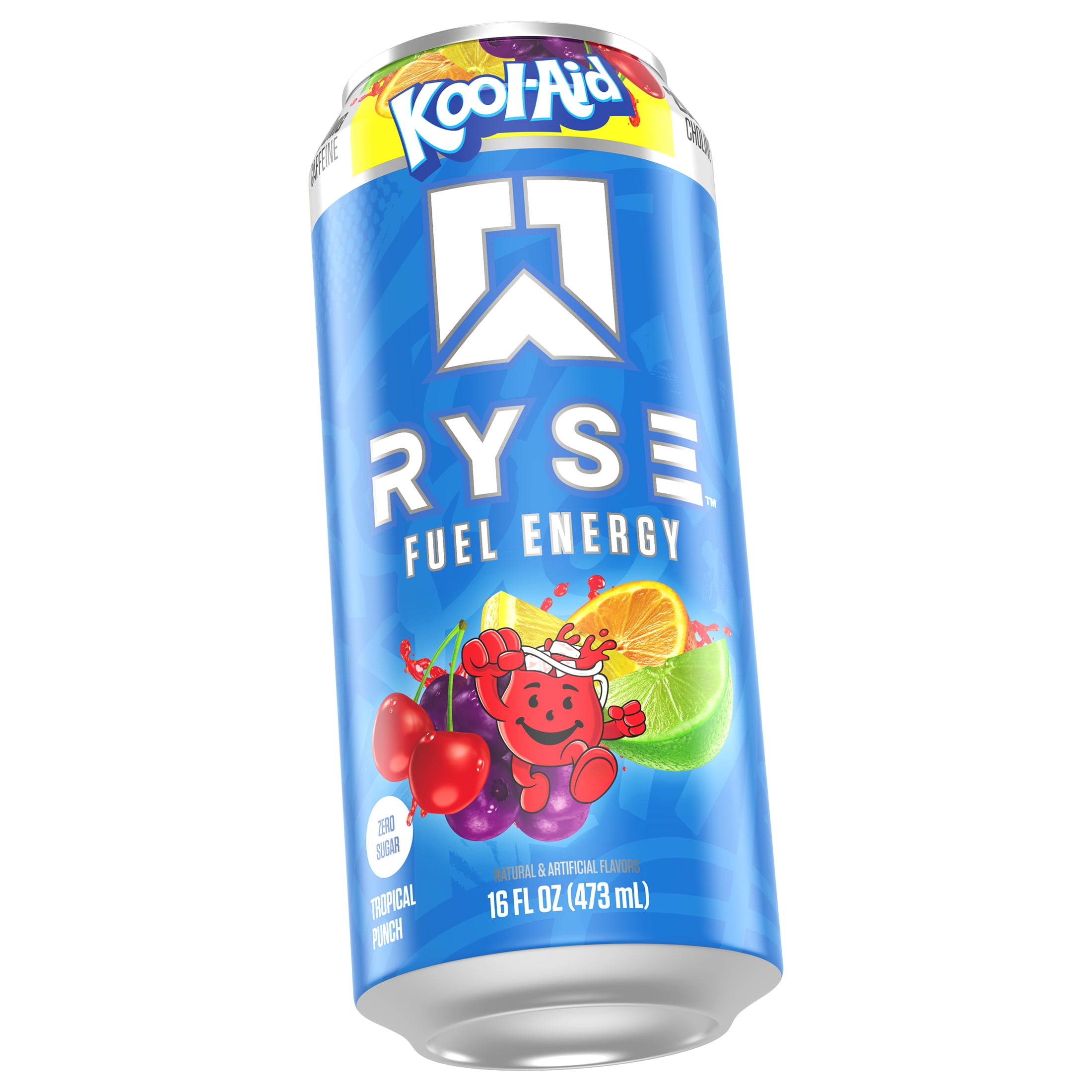 (2 pack) RYSE UP Supplements, Fuel Energy Drink, Kool Aid Tropical Punch, 16 Fluid Ounces