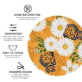 thumbnail image 3 of Naloa White Floral and Butterflies Leather Coasters for Drinks, Durable Drink Coasters 4 Set for Tabletop Protection, Luxurious Home Décor and Housewarming Gift ( {designName})Round Shape, 3 of 6