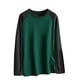 thumbnail image 2 of Blusas y camisas de manga larga con cuello redondo para hombre, informales, lisas, empalmadas, de manga larga, de alta elasticidad, que mantienen el calor, camisetas y pantalones de poliéster para hom, 2 of 8