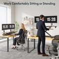 thumbnail image 7 of FitStand Home Office Height Adjustable Standing Desk Converter Special Walnut 42" U-Shape with Keyboard Tray, 7 of 7