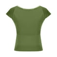 thumbnail image 5 of Summer Deals Womens Tops Slim Open Back Short Sleeve Dressy Blouses Crew Neck Casual Loose Summer Shirts S-L, 5 of 7