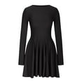 thumbnail image 4 of Quinlirra Womens Sweater Dress Women's Round Neck Waist Cinched Knitted Sweater Dress Black M, 4 of 4