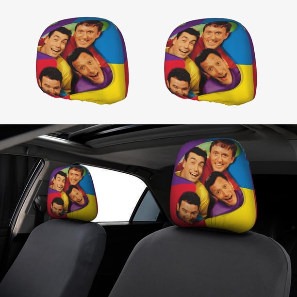 The Wiggles Funda Protectora Universal para Reposacabezas de Coche, Funda Elástica para Reposacabezas de Asiento de Auto, Funda de Tela Antipolvo, Accesorios de Interior 2 Piezas