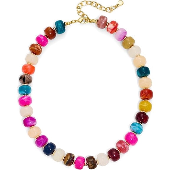 Resin Chunky Beaded Necklace for Women Minimalistic Modern Statement Necklace Jewelry Accessories