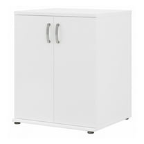 Universal Floor Storage Cabinet with Doors in White - Engineered Wood