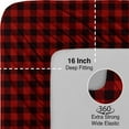 thumbnail image 3 of 100 Percent Cotton Double Brushed Flannel Sheet Set - 170 GSM Heavyweight, Deep Pockets Buffalo Red - Queen, 3 of 5