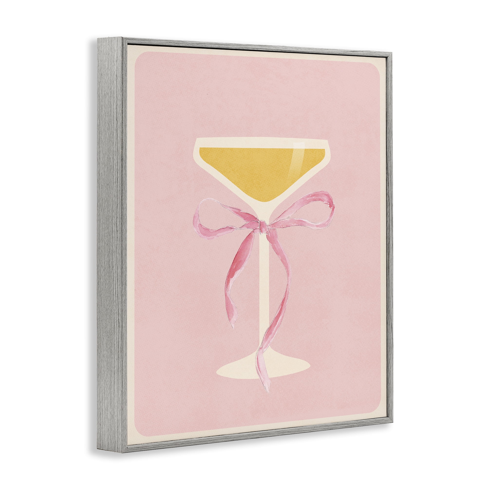 Stupell Industries Champagne Party Glass Gray Framed Giclee Art, design by Lucille Price