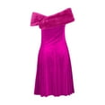 thumbnail image 6 of VEKDONE Women Velvet Tube Dress with Removable Shawl A-Line Swing Cocktail Dresses Formal Wedding Guest Prom Party Midi Dress Hot Pink L, 6 of 7